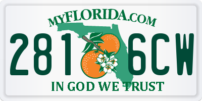 FL license plate 2816CW