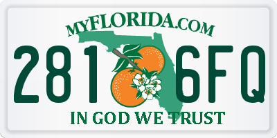 FL license plate 2816FQ