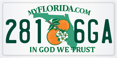 FL license plate 2816GA