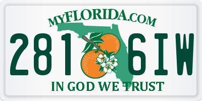 FL license plate 2816IW