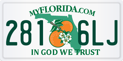 FL license plate 2816LJ