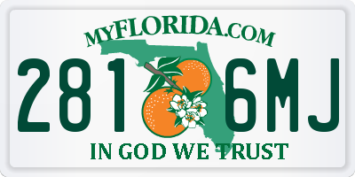 FL license plate 2816MJ