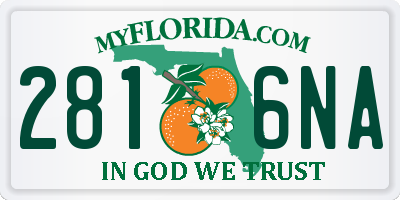 FL license plate 2816NA