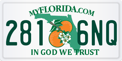 FL license plate 2816NQ