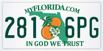 FL license plate 2816PG