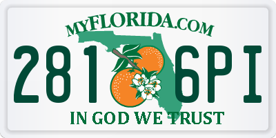 FL license plate 2816PI