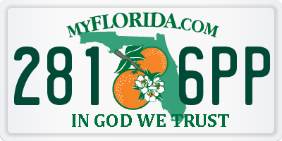 FL license plate 2816PP
