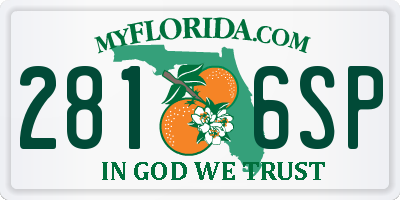 FL license plate 2816SP