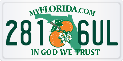 FL license plate 2816UL