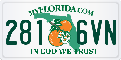 FL license plate 2816VN