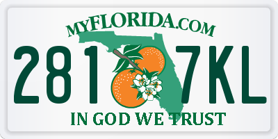 FL license plate 2817KL