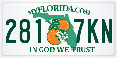 FL license plate 2817KN