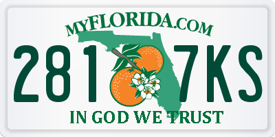 FL license plate 2817KS