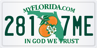 FL license plate 2817ME