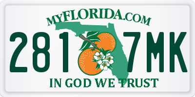FL license plate 2817MK