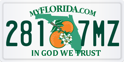 FL license plate 2817MZ