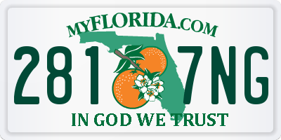 FL license plate 2817NG