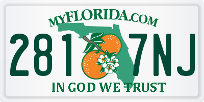 FL license plate 2817NJ