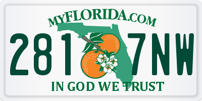 FL license plate 2817NW