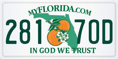 FL license plate 2817OD
