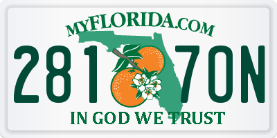 FL license plate 2817ON