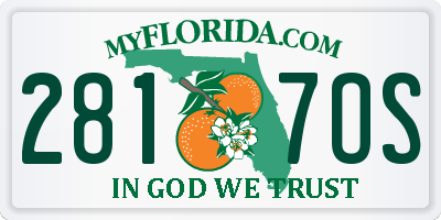 FL license plate 2817OS
