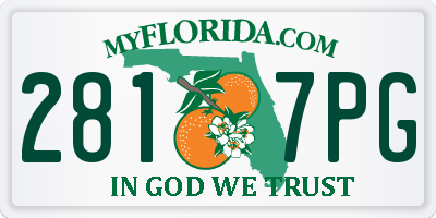FL license plate 2817PG