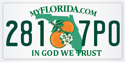 FL license plate 2817PO