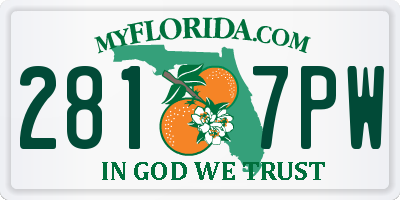 FL license plate 2817PW