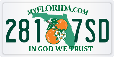 FL license plate 2817SD