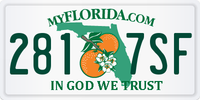 FL license plate 2817SF