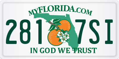 FL license plate 2817SI