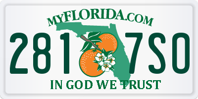 FL license plate 2817SO