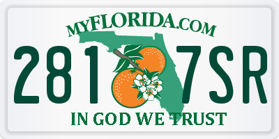 FL license plate 2817SR