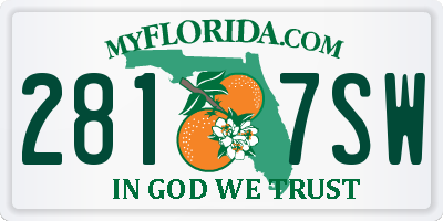 FL license plate 2817SW