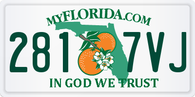 FL license plate 2817VJ