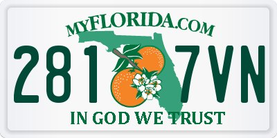 FL license plate 2817VN