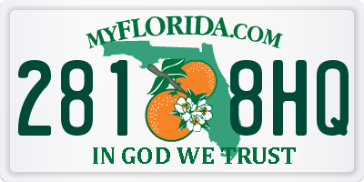 FL license plate 2818HQ
