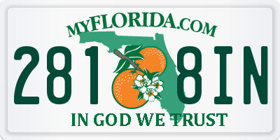 FL license plate 2818IN
