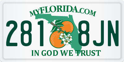 FL license plate 2818JN