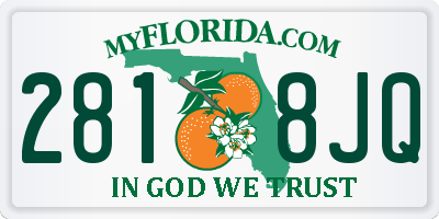 FL license plate 2818JQ