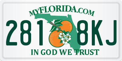 FL license plate 2818KJ