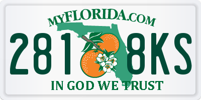 FL license plate 2818KS
