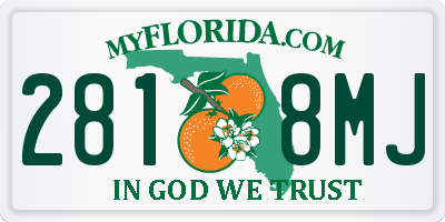 FL license plate 2818MJ