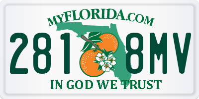 FL license plate 2818MV