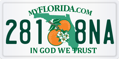 FL license plate 2818NA