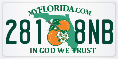 FL license plate 2818NB