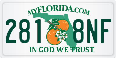FL license plate 2818NF