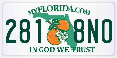 FL license plate 2818NO