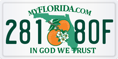 FL license plate 2818OF